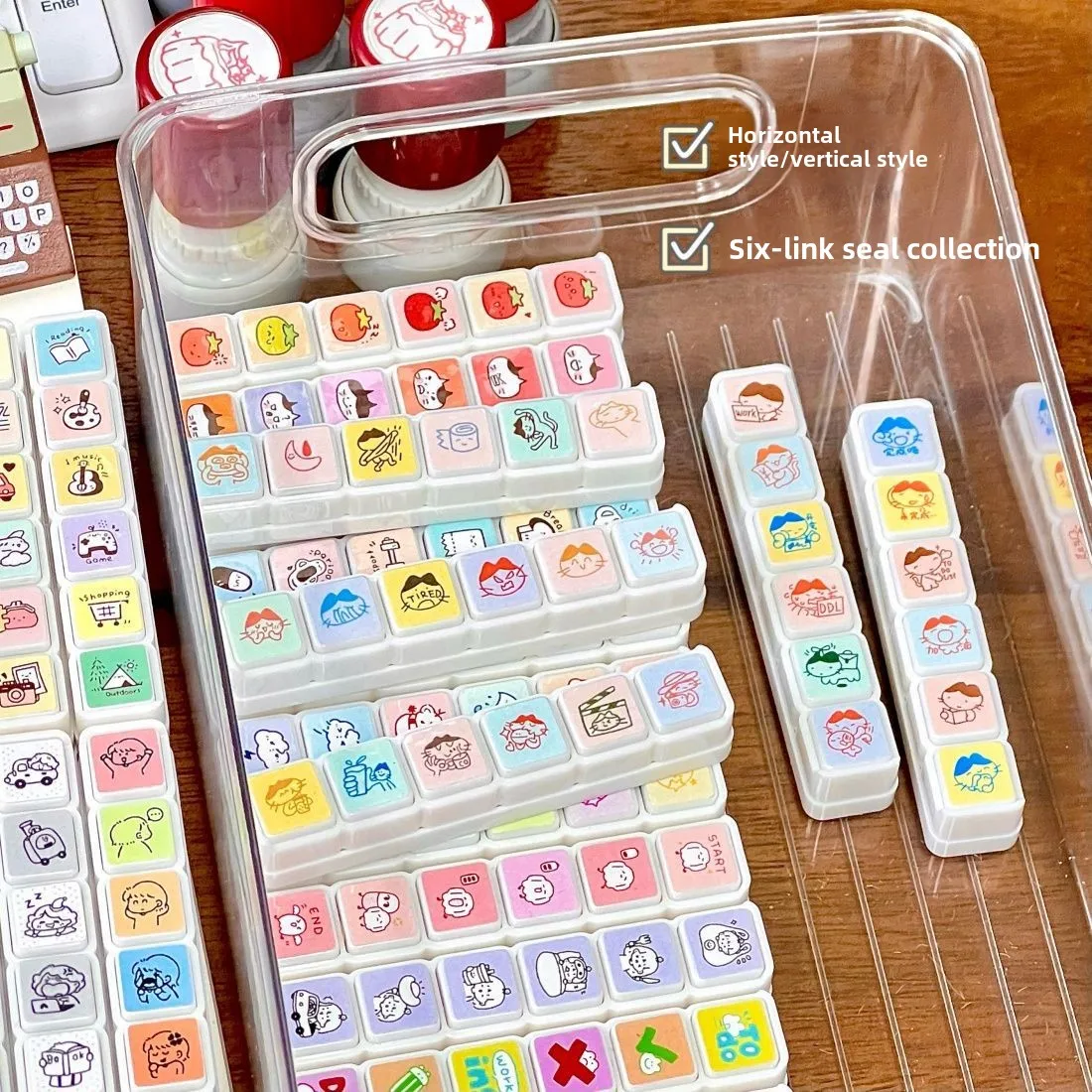 6 تصاميم Inkpad Stamps Kawaii الذاتي الحبر مكافأة Stamps تشجيع العمل الثناء المعلمين DIY الصحافة Stamps ختم القرطاسية مكتب