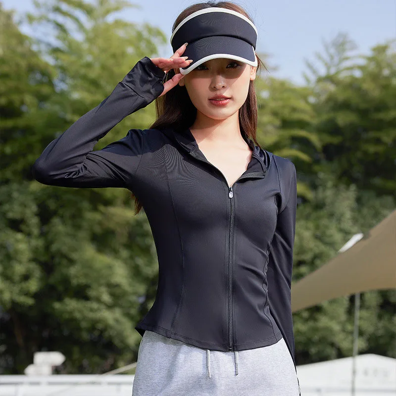 UPF50+ Sun Protective Clothing Women Fashion Slim Breathable Ice Silk Yoga Coat Female Summer Ultraviolet Protection Thin Jacket