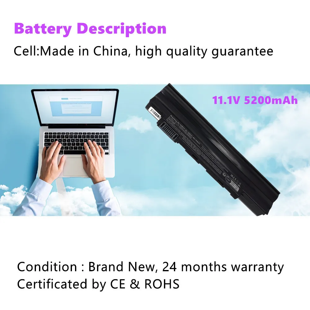 Batteria compatibile con Acer Aspire One 722 522 AO522 [5200mAh Batteria compatibile con Acer Aspire One 722 522 AO522 [5200mAh