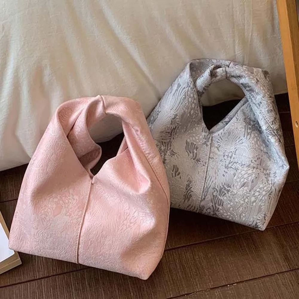 Spring Embroidered Chinese Style Handbag Polyester with Magnetic Buckle Pea Purses Adjustable Zipper Cheongsam Wrist Bag Gifts