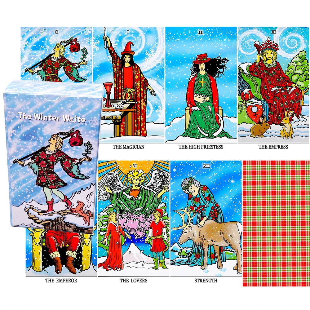 Winter Waite Tarot 78 Pcs Images Shown Against A Wintry Background 12*7cm Based on RWS System Rider Tarot