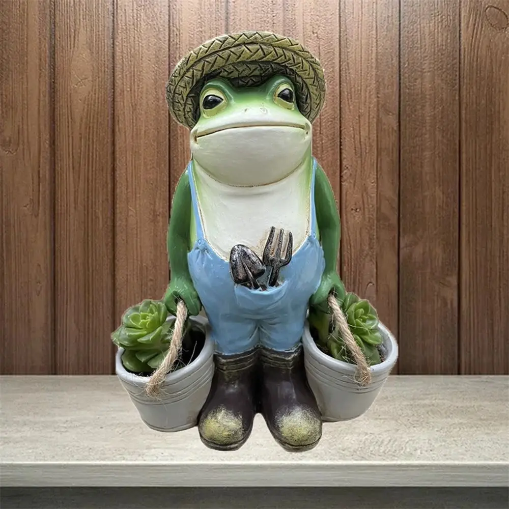 

New Resin Frog Flower Pot Creative Garden Decoration Garden Potted Ornaments Office Decorations Animal Ornaments