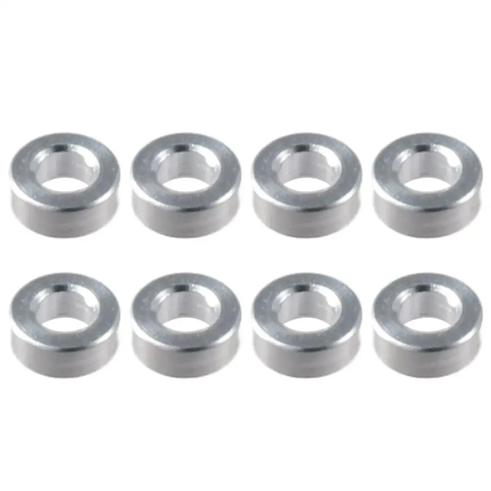 8Pcs Aluminium Alloy Shock Absorber Spacer d2.6xD5x2 Silver Tone Grommet Spacer Pads Flat Gasket for RC Model Car