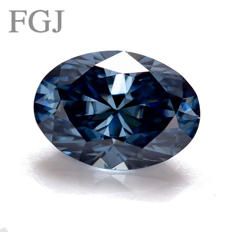 FGJ Vivid blue Moissanite Brilliant cut Cushion Princess Heart Oval Pear Marquise Asscher Trillyon radiant Emerald Kite Triangle