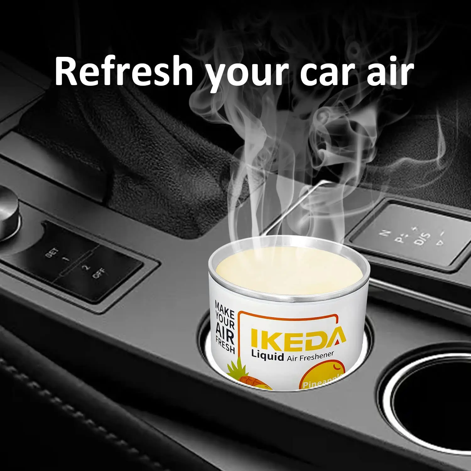 Car Air Freshener: Pineappie scent Liquid Cans Odor Elimination Smoke Smell Remover Strong Long-Lasting Fragrance For Auto Home - view 2