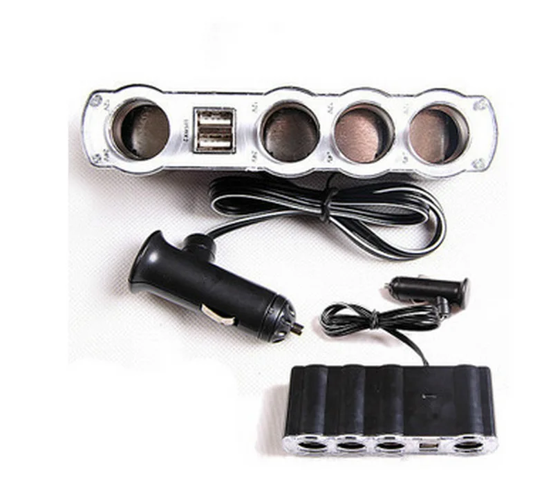 Car Cigarette Lighter USB Plug Adapter Charger Dual USB For Universal Car Extender Splitter 12V 4 Way Auto Multi Socket