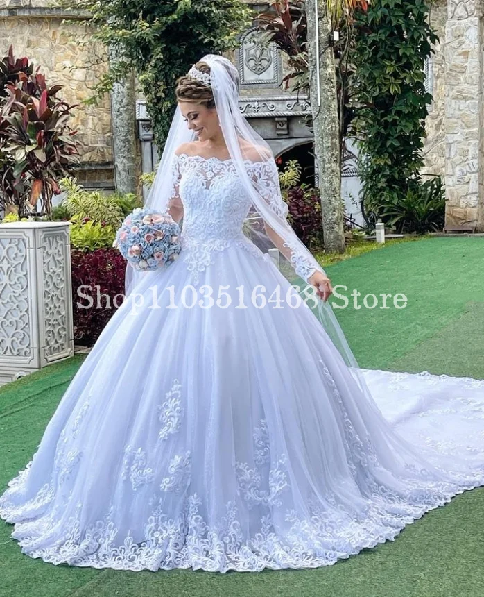 Elegante abito da sposa Applique monospalla 2024 dolce treno pizzo bianco personalizzato occasioni formali abiti da sposa hochzeitskleid