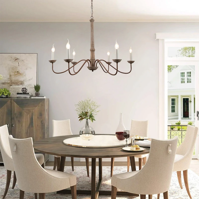 

Люстра MZISOSOD для американской гостиной в стиле кантри, из массива дерева, в стиле ретро, простая, атмосферная, для столовой и спальни