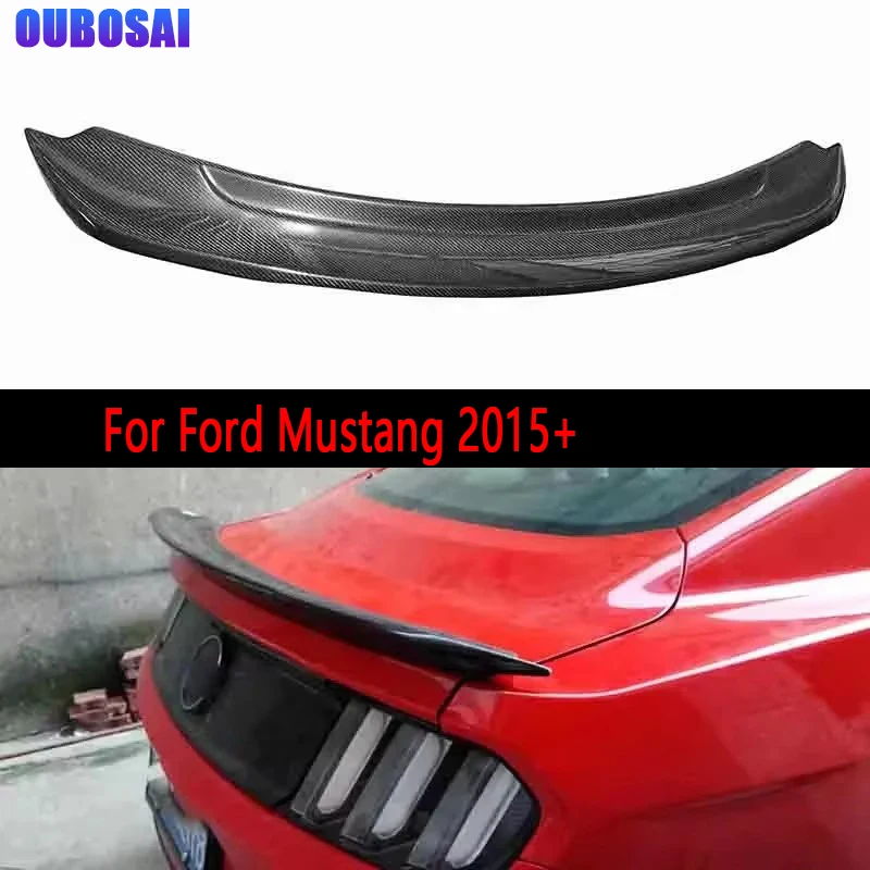 

High quality Carbon Fiber Tail fins Rear Trunk For Ford Mustang 2015+ GT300 Style Spoiler Guide Wing Rear Wing upgraded body kit