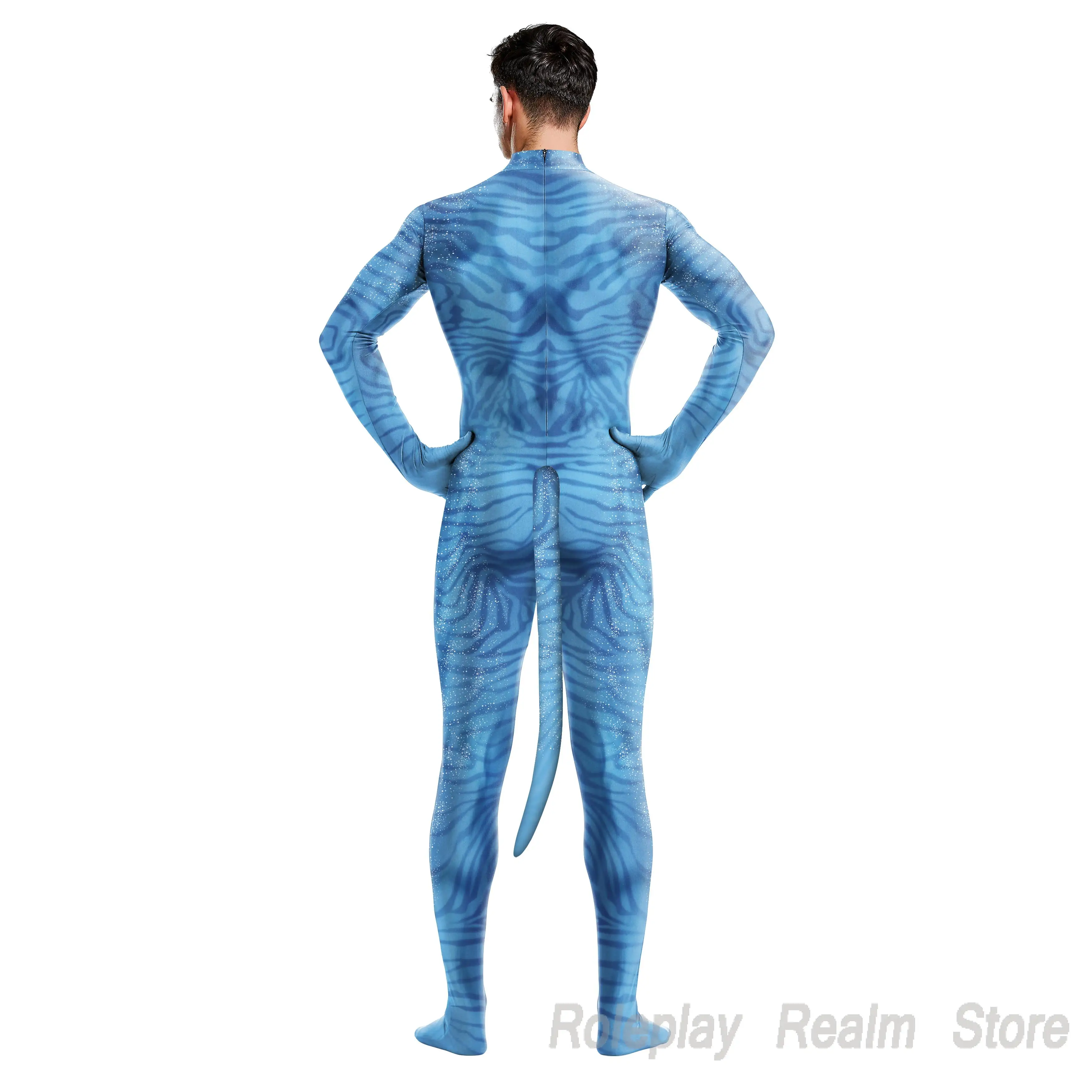 Avatar Costumes Matching Family Outfits Halloween Carnival 2025 Avatar Fire Ash Avatar 3D Print Fullbody with Tail Jumpsuits - view 4