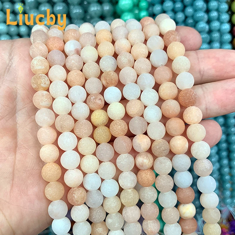 Matte Naturstein Ost gräber Chalcedon runde Perlen für Schmuck herstellung DIY Schmuck Komponente Ringe 15 "Strang 4/6/8/10/12mm