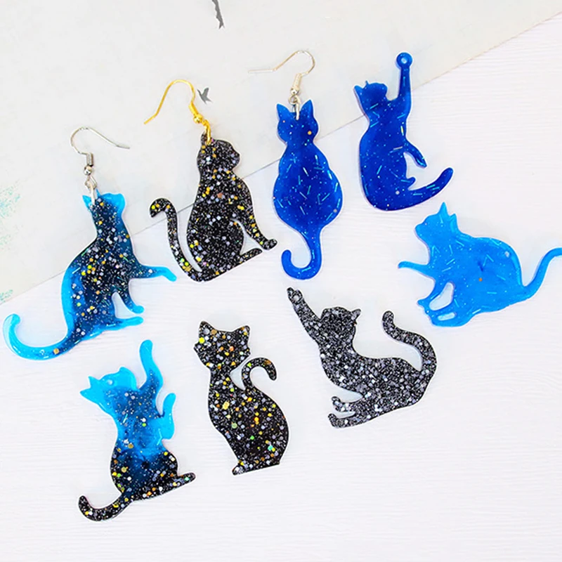 Animal Series Earrings Silicone Mold Cute Cat Penguin Squirrel Shaped Resin Mold DIY Jewelry Pendant Design Moulds Jewelry Decor image 4