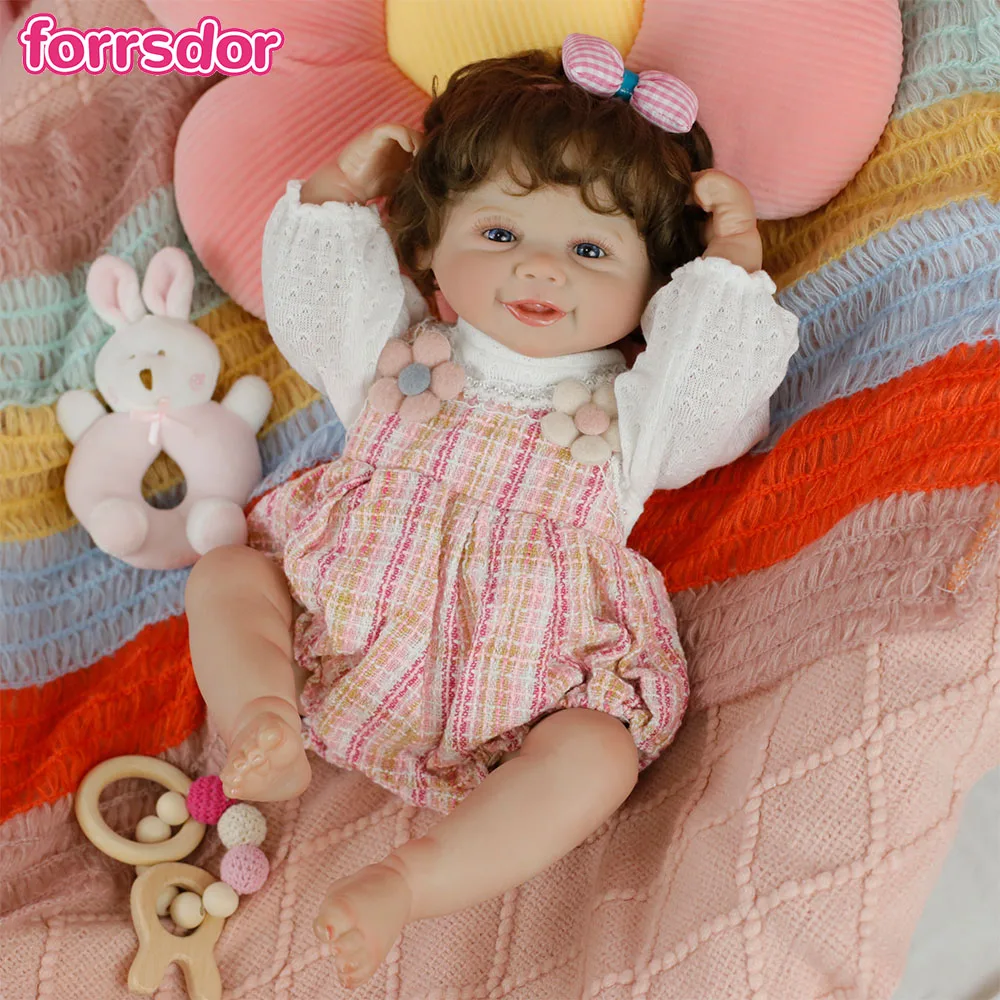 

18Inches Finished Reborn Baby Dolls Vivi Full Body Silicone Baby Newborn Bebes Cute Dolls with Lovely Clothes for Girls Gifts