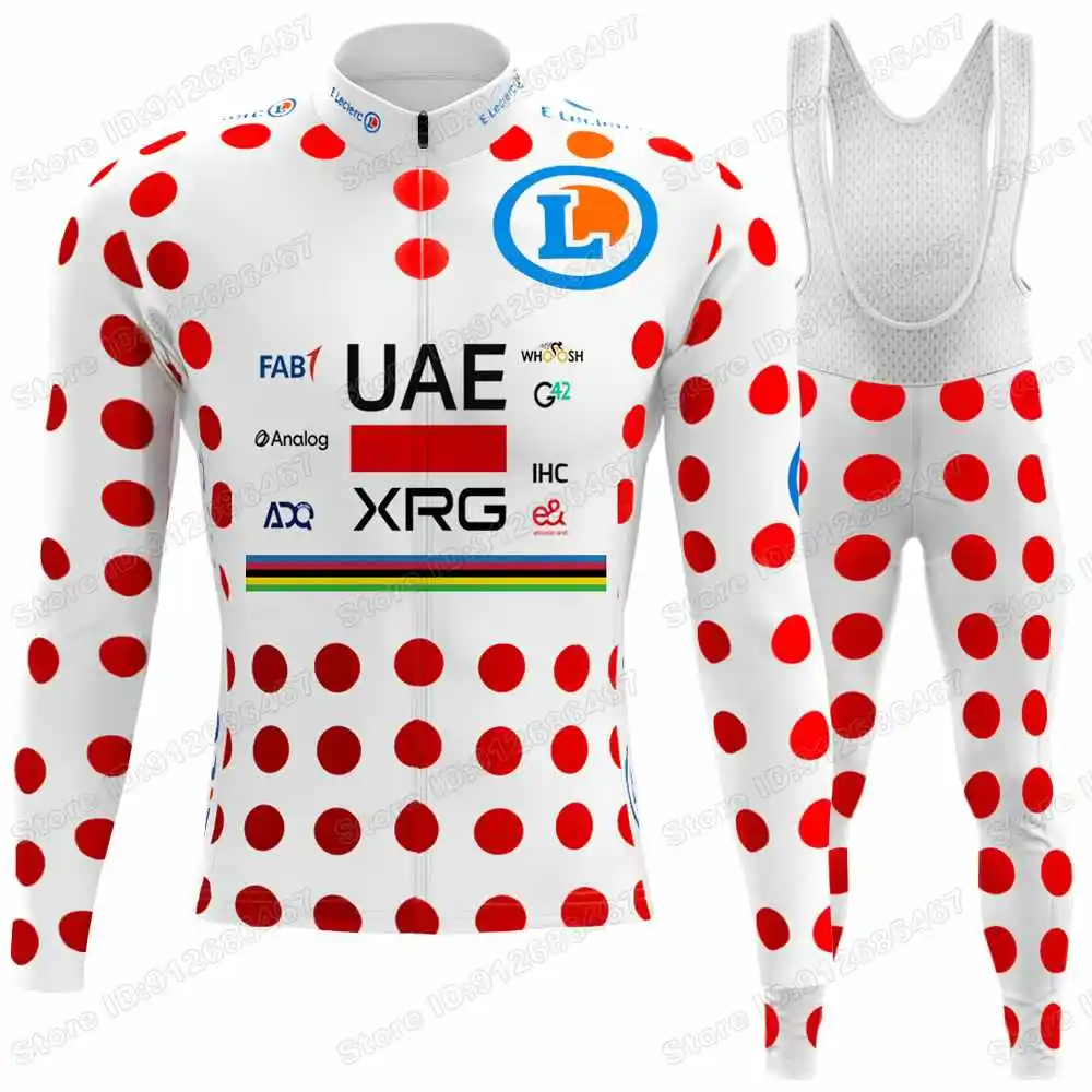 2025 الإمارات العربية المتحدة فريق الدراجات جيرسي مجموعة الصيف الشتاء فرنسا TDF Tadej Pogaارية الدراجات ملابس الرجال الطريق دراجة سترة دعوى مريلة الجوارب