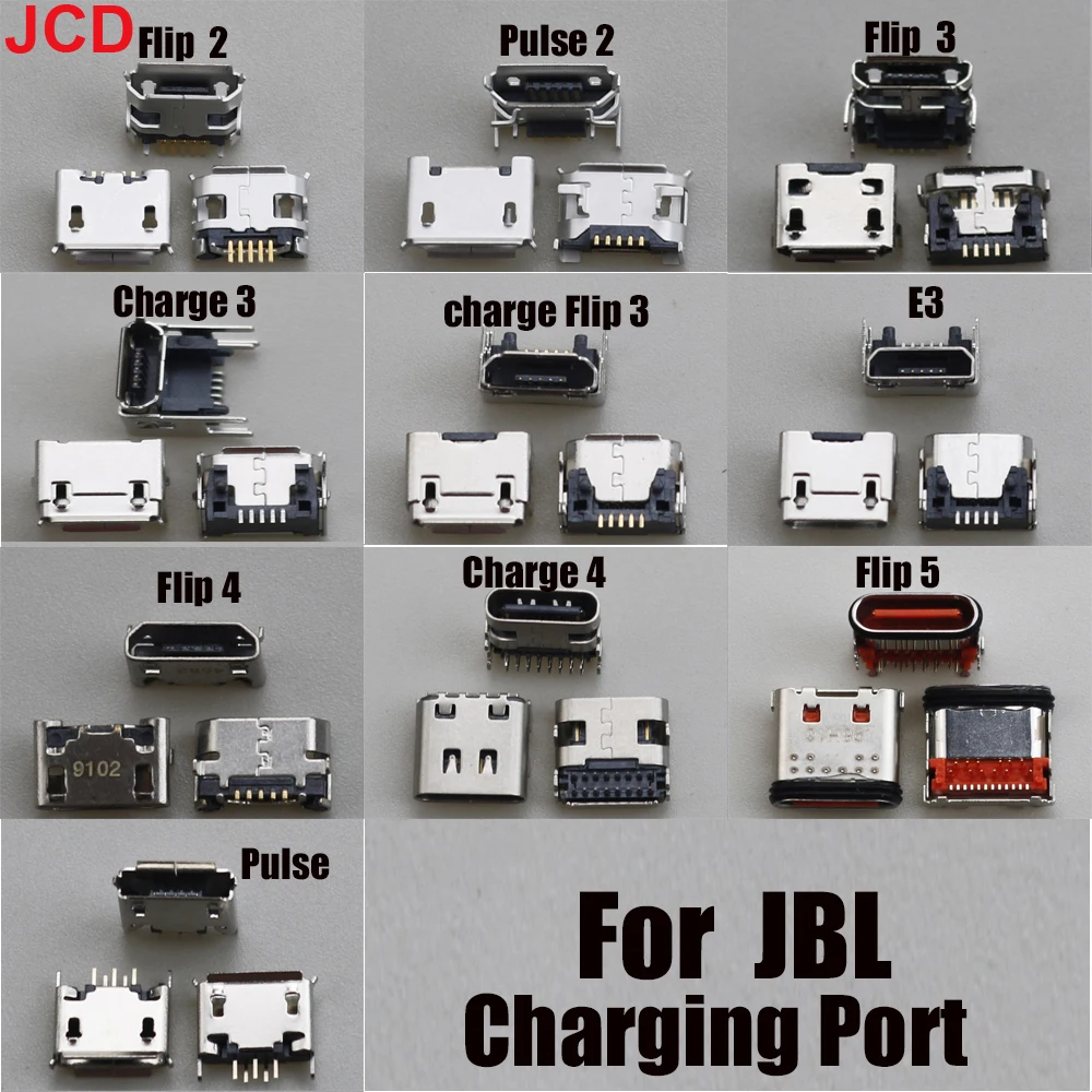 5pcs For JBL E3 Charge 3 4 Flip 6 5 4 3 Flip4 Flip3 Pulse Clip 2 Bluetooth Speaker USB Charging Port Dock Plug Charger Connector