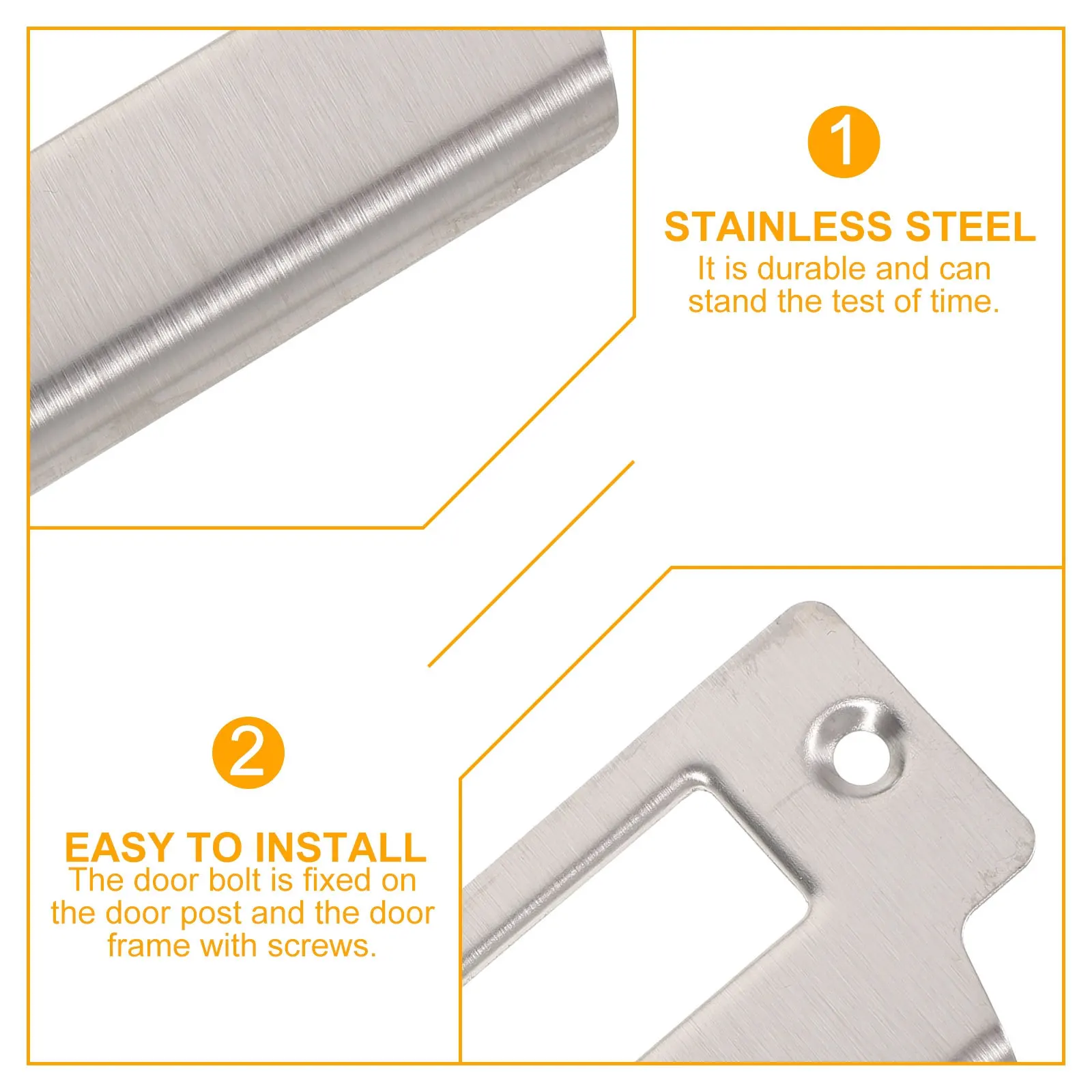5개 스테인리스 스틸 도어 스트라이크 플레이트 보강 보안 업그레이드 금속 도어 가드 래치 데드볼트 고정 하드웨어