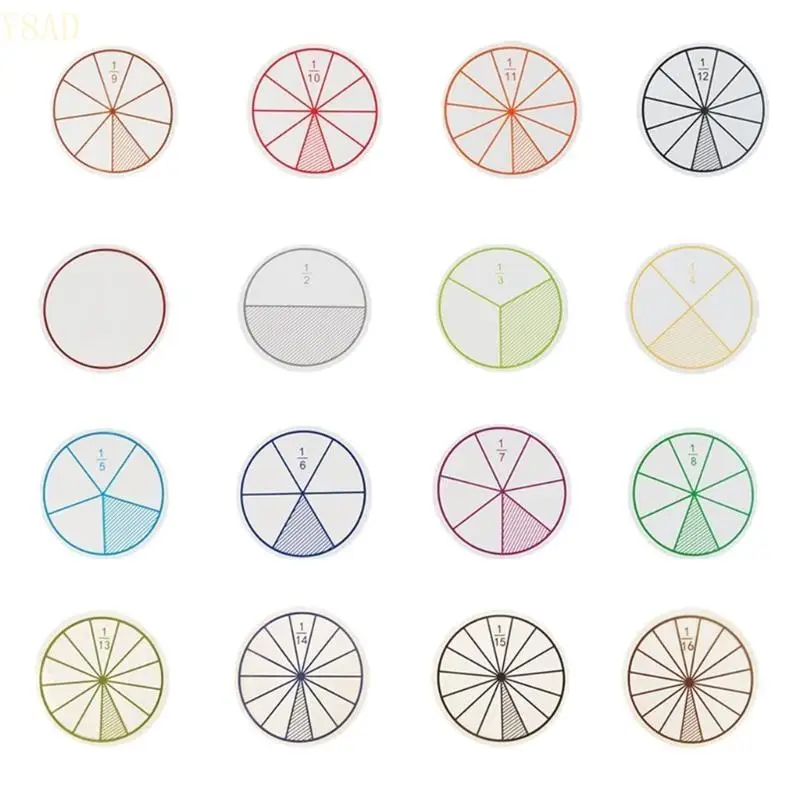 Y8AD -set 12/16 breukencirkels Interactief Math Learning Tool voor klaslokaal