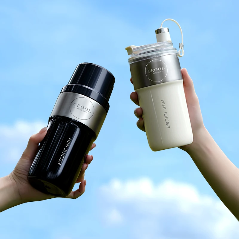 عصارة معزولة بطبقة مزدوجة مكنسة من الفولاذ المقاوم للصدأ 304 عصارات 350 مللي شحن USB محمولة 26 شفرات عصارة فريش قوية