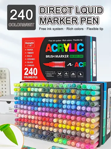 Juego de rotuladores líquidos directos de 12-240 colores, bricolaje dibujado a mano, bolígrafos de pintura acrílica artística Graffiti, perfecto para artista/estudiante