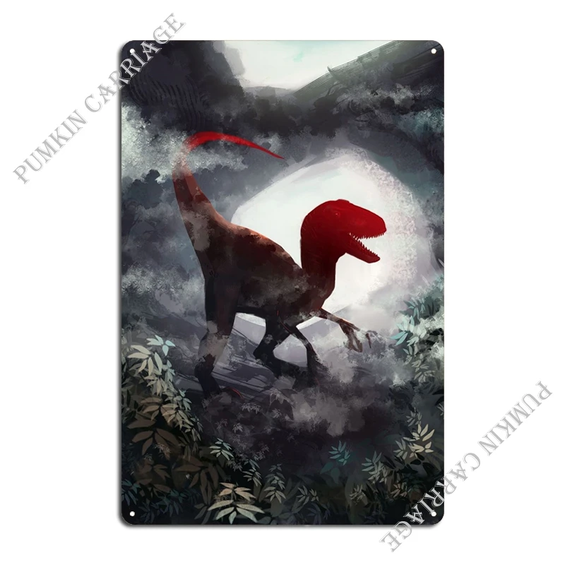 Velociraptor Metal Plaque Party Party Club Wall Pub Tin Sign Poster