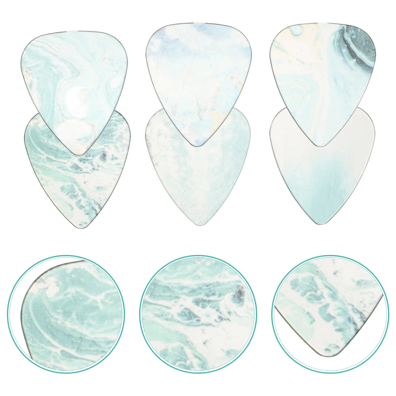 

6Pcs Electric Guitar Picks Folk Thick Durable Bulk Decorative Guitar Accessories Smooth Surface for Practice Performance