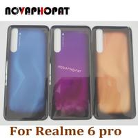 Novaphopat Back Glass Cover For OPPO Realme 6 Pro 6Pro Back Cover Battery Door Rear Case Panel Back Housing