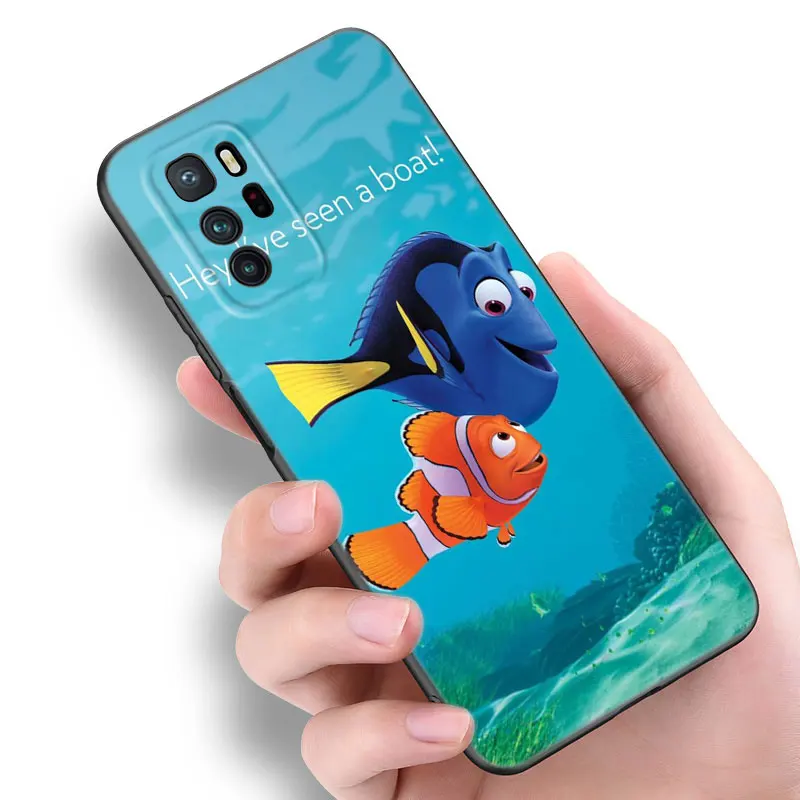 Finding Nemo Dory Black Silicone Phone Case For Xiaomi POCO X3 X4 NFC F3 F4 GT F5 M3 M4 M6 X5 X6 Pro 5G C55 C65 M5