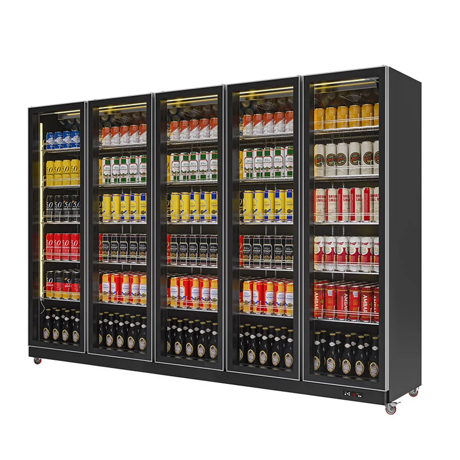 Commercial Supermarket Drink Display Fridge Vertical  Display Cooler Chiller for Beverage