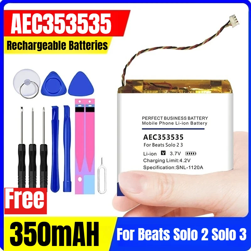 

AEC353535 3.7V 350mAH Rechargeable Batteries for Beats Solo 2 Solo 3