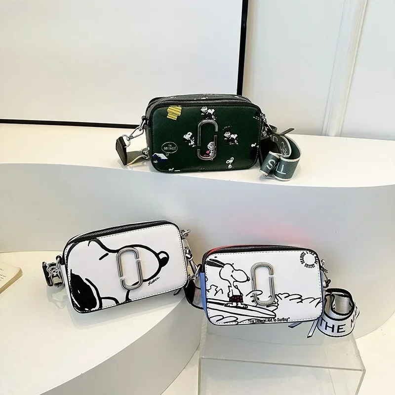 

New Snoopy Camera Bag Cartoon Small Square Bag Cartoon Trendy Shoulder Crossbody Storage Outdoor Bag Kawaii Anime Christmas Gift