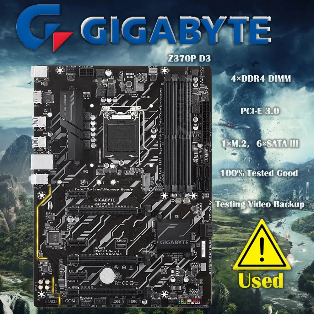 

GIGABYTE Z370P D3 LGA 1151 (серия 300) Intel Z370 HDMI SATA 6 Гбит/с USB 3.1 ATX Материнская плата Intel