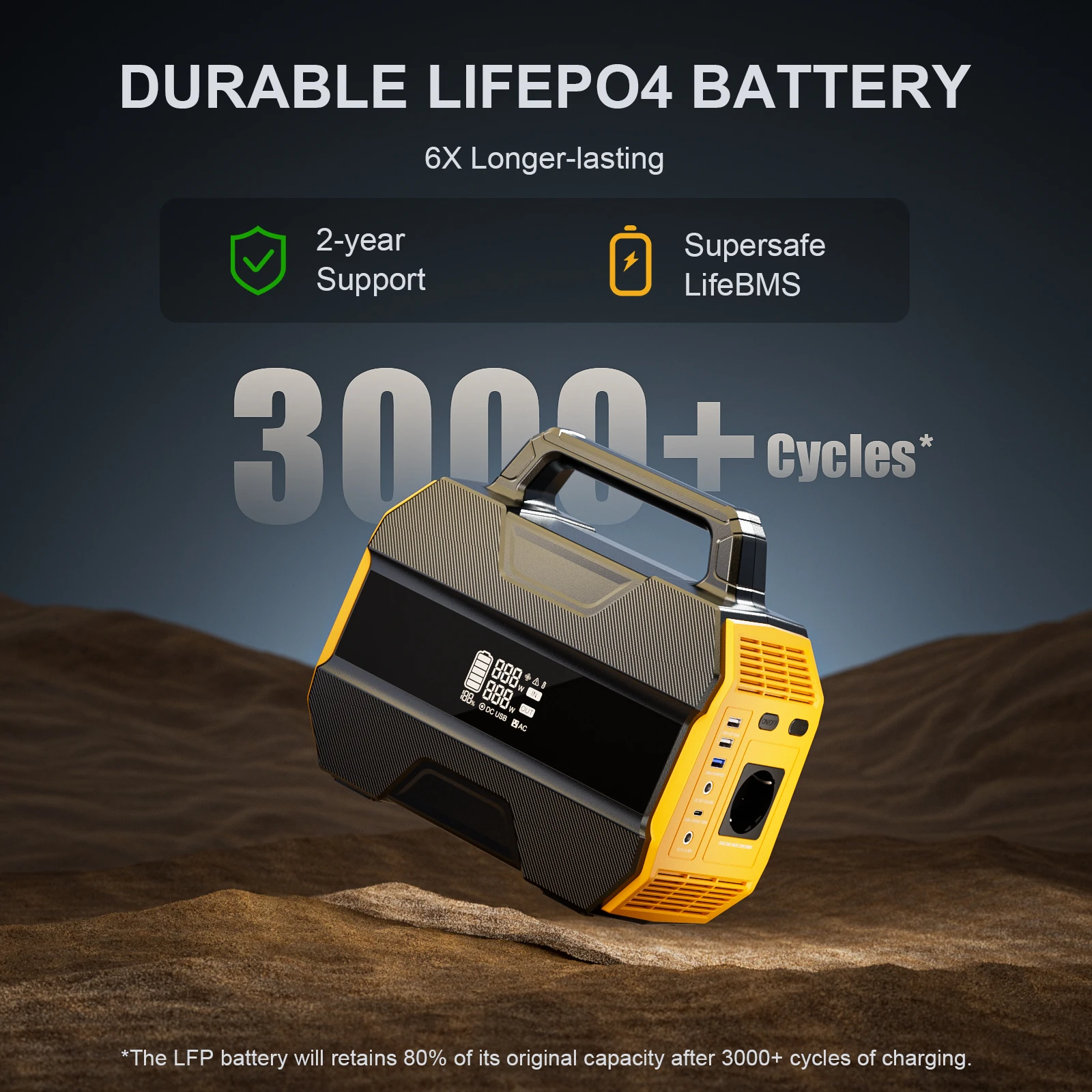Estación de Energía Portátil VTOMAN FlashSpeed 300, 230Wh/70000mAh LiFePO4, Generador Solar de Onda Sinusoidal Pura, Fuente de Energía Móvil para Campamentos, Viajes, Autocaravanas, Vida en Van y Cortes de Energía en el Hogar.