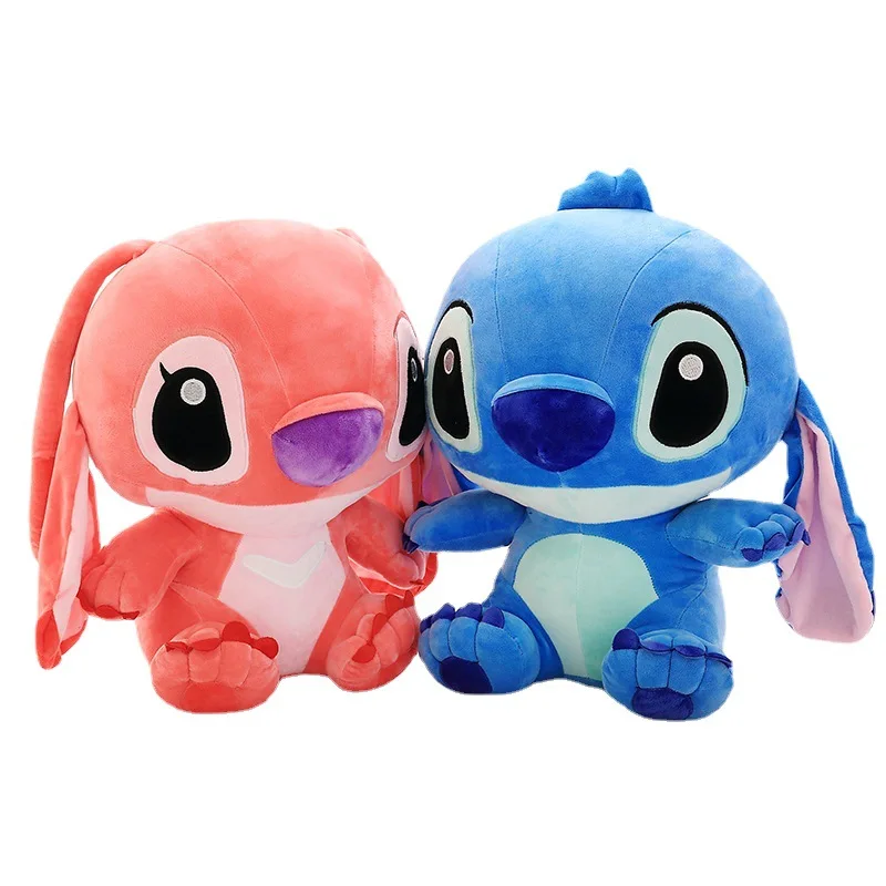 MINISO-Poupées en peluche de dessin animé Disney pour enfants, jouets d'anime CAN o and Stitch, cadeau de Noël, bleu, rose, 35cm