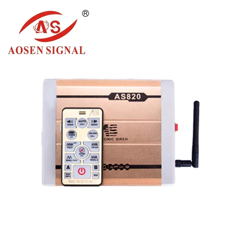 AS-820 300W/600W 電子オートサイレンホーンアラームブザー スピーカー（サイレン付き）スクエアカー、消防車用