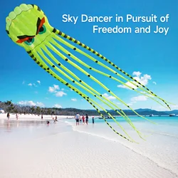 8M Large Octopus Soft Kite 4-color 3D Inflatable Beach Kite Easy To Fly and Tear Resistant Storage Bag Package Holiday Gift