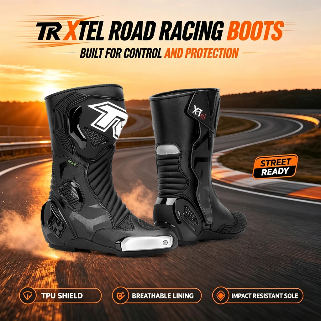 TR XTel Motorcycle Boots Track Riding Racing BootsMotorbike Motorcycle Boots For Dirt Bike Riding Protection Anti-Fall enduro