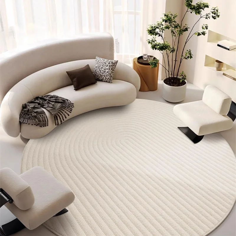 Cream Style Waterproof Round Carpet For Living Room Home Soft Bedroom Rug Modern Sofa Coffee Table Floor Mat Nordic Chair Rugs