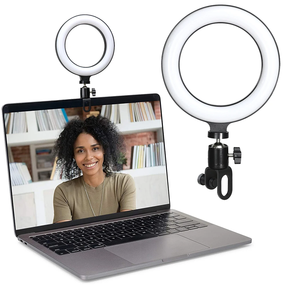 Anillo de luces LED de 6,3 pulgadas, lámpara redonda, Selfie, transmisión en vivo, Clip de escritorio USB para Youtube, Macbook, PC, ordenador portátil, transmisión Tiktok