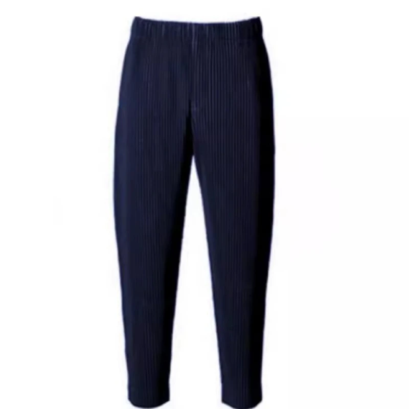ISSEY 2026 New Arrival Japan Miyake Style Pleated Classic Minimalist Loose Casual Harem Pants Tapered Cropped Pants for Men