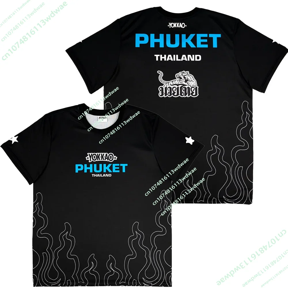 Muay Thai Boxing Fighting Match Design Men Fitness Short Sleeve T-shirt Breathable Mesh Sports Male 3D Print Trainning Clothing