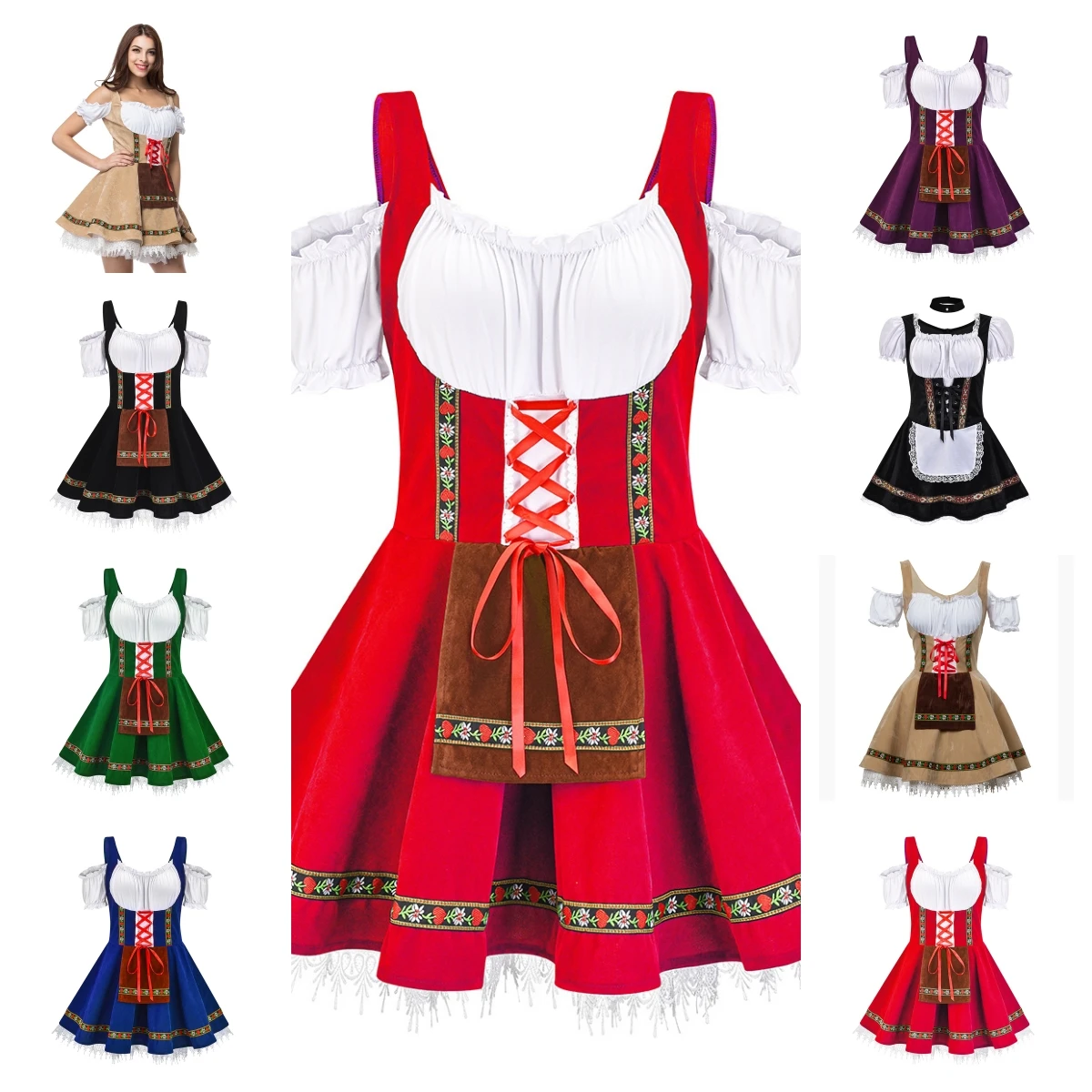 

loween Beer Girl Costume Traditional Festival Dr Large Size Mh Beer Festival orm Women's Dr Ethnic Wear