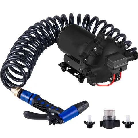 SucceBuy 5.5 GPM Washdown Pump Deck Wash Pump Kit 12V 70PSI Boat Marine Yacht RV Water Pump, 25Ft Hose Automatic Diaphragm Pump