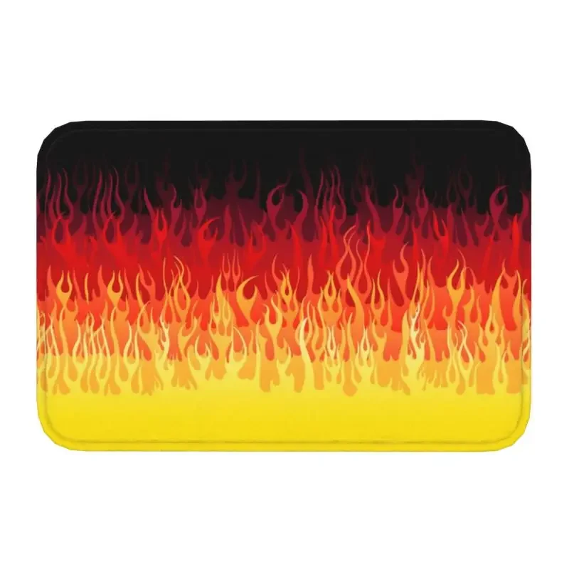 Flame Print Door Mat Anti-Slip Absorbent Polyester Entrance Rug Modern Living Room Carpet