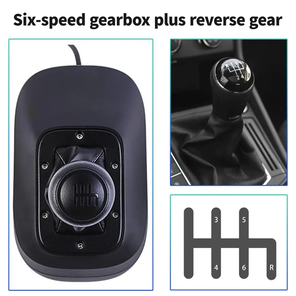 PC Gaming Steering Wheel H Shifter PC, H Gears USB Simulator for G29 G27 G25 T300RS/GT