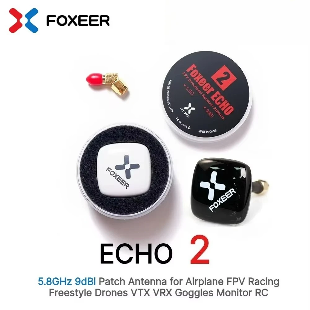 Foxeer Echo V2 5.8GHz 9dBi LHCP RHCP Patch Antenna for FPV Racing Freestyle Drone RC Airplane VTX VRX Goggles Monitor