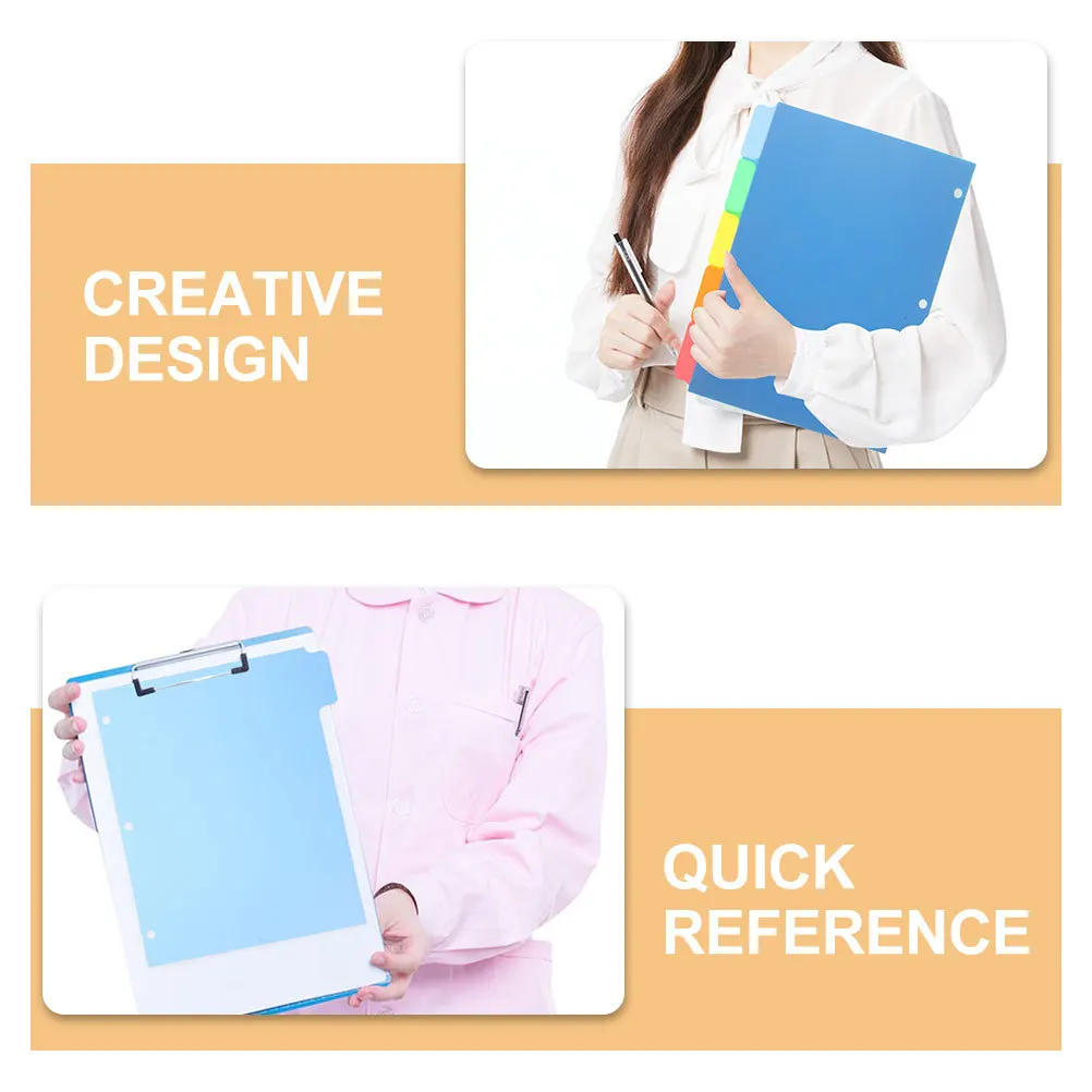 Divisori per raccoglitori per notebook da 10 pezzi Schede indice di classificazione Divisori in plastica colorata scrivibili Segnapagina sfusi per l'organizzazione
