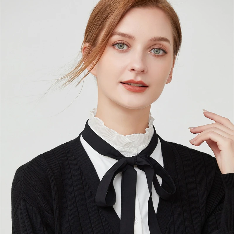 

Sweet High Stand White Shirt False Collar Half Shirt Female Blouse Tops Sweater Decoration Ruffles Detachable Collars