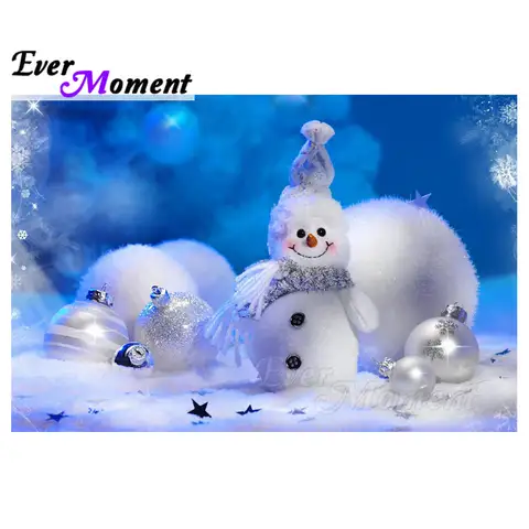 Ever Moment Pittura diamante Pupazzo di neve Palla Natale Pieno trapano quadrato Immagine Mosaico Diamante Ricamo 5D Decorazioni fai da te S2F642