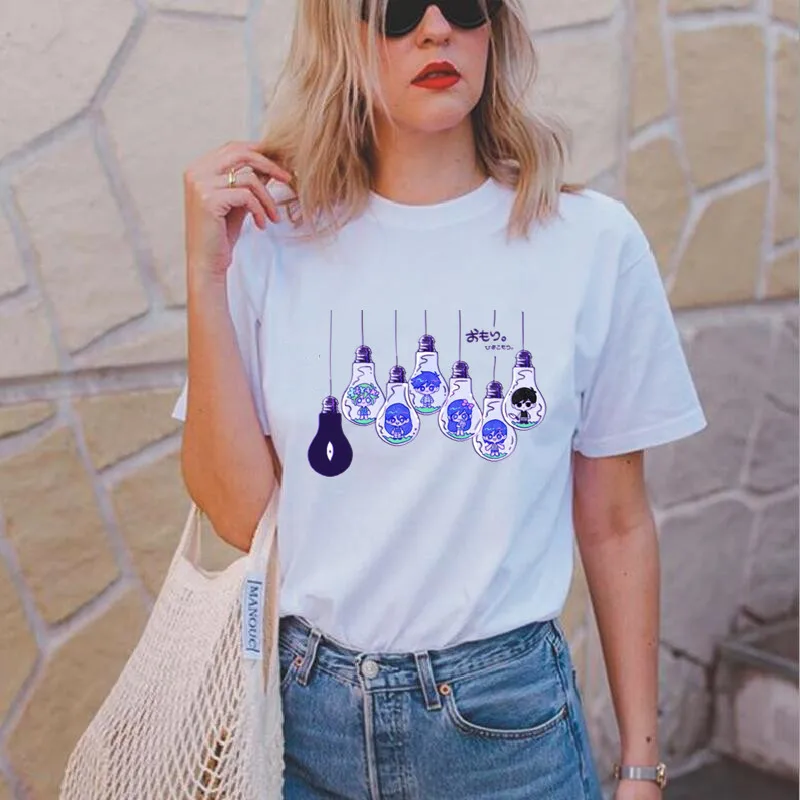 

OMORI Game Harajuku T-shirt Women Graphic T shirts Printed Cute Cartoon Short Sleeve Summer Tee Shirt Goth Tops Ladies Clothing