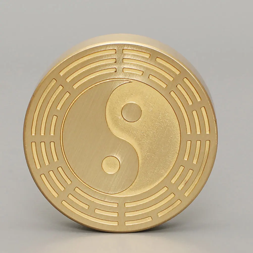 

Brass Paperweight Smooth Surface Polished Corners Calligraphy Desk Office Decor Creative Gift Round Letterweight